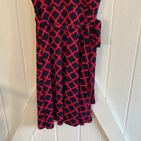 NWT Mix by 41 Hawthorne StitchFix Kassidy Faux Wrap Dress Red Navy - Picture 5 of 12